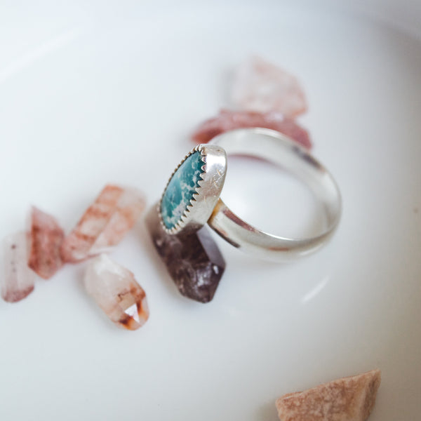 Whitewater Turquoise Ring - Size 7.5