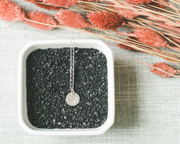 Hammered Silver Coin Pendant Necklace