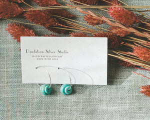 Small Turquoise-Bead Hoop Earrings